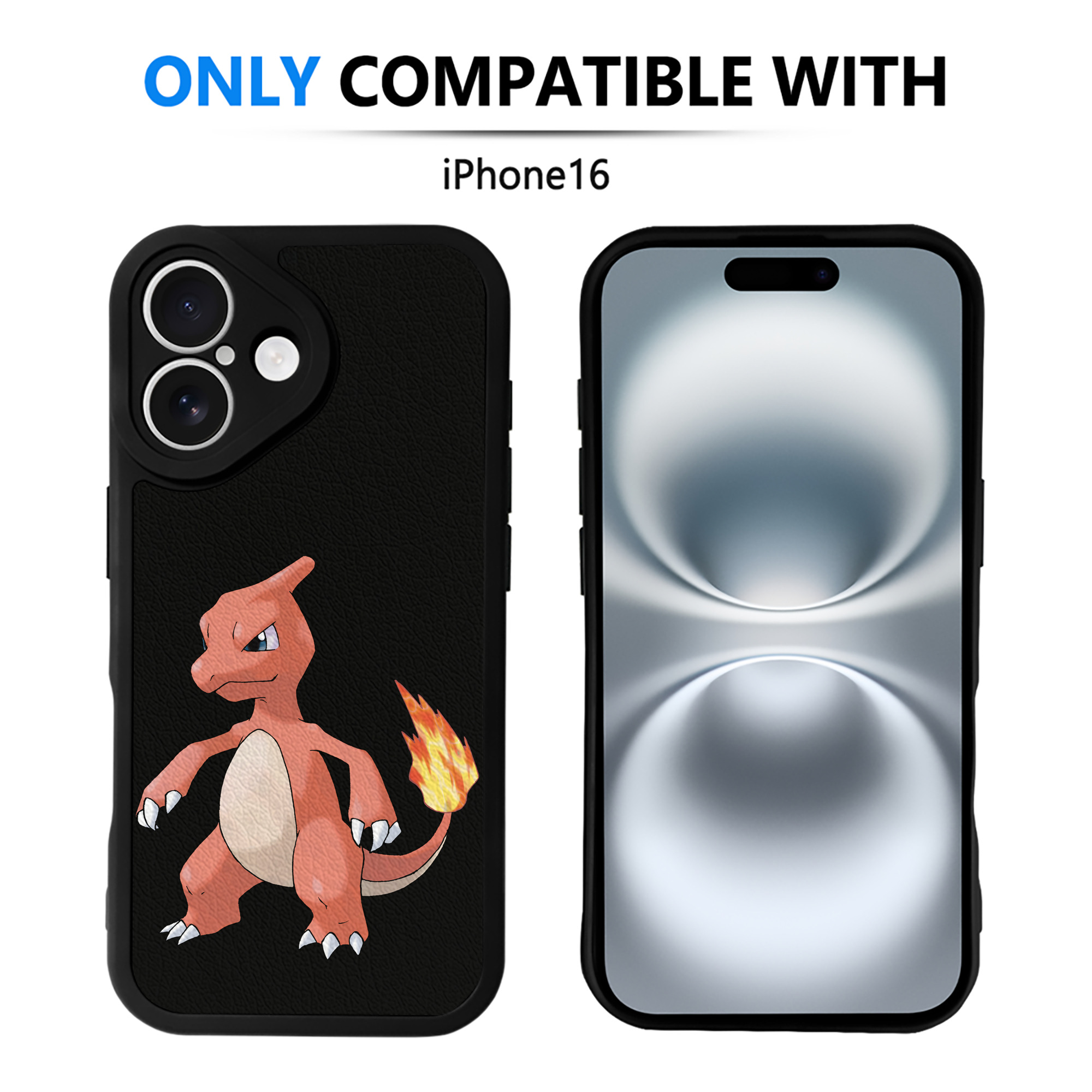 （画像用） ポケットモンスター Pokémon 【iPhone 16シリーズ対応】シリコンスマホケース（レザー調） 材質：シリコン